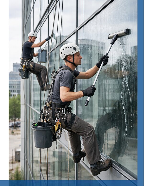 Мойка витражей альпинистами в Раменском от 710 р. под ключ|ВЫСОТНИК-Рмн