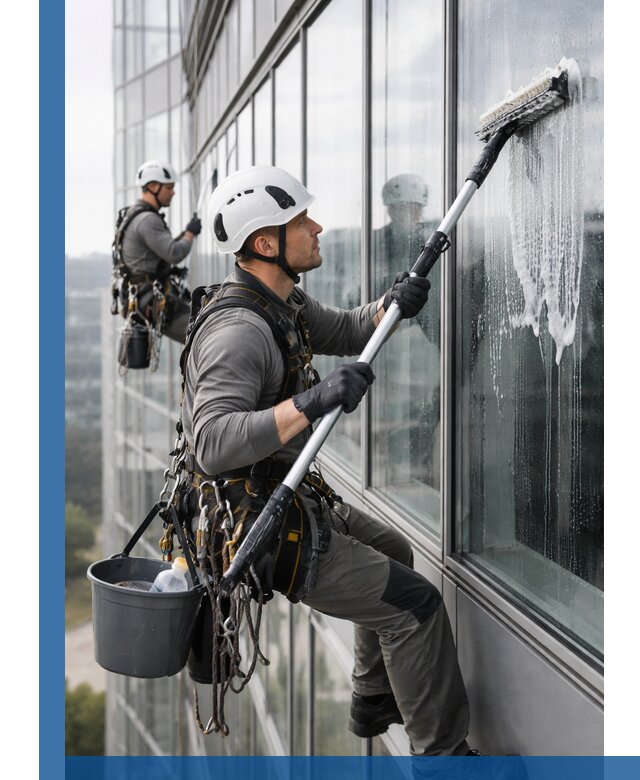 Высотная мойка сплошного остекления с выездом в Раменском