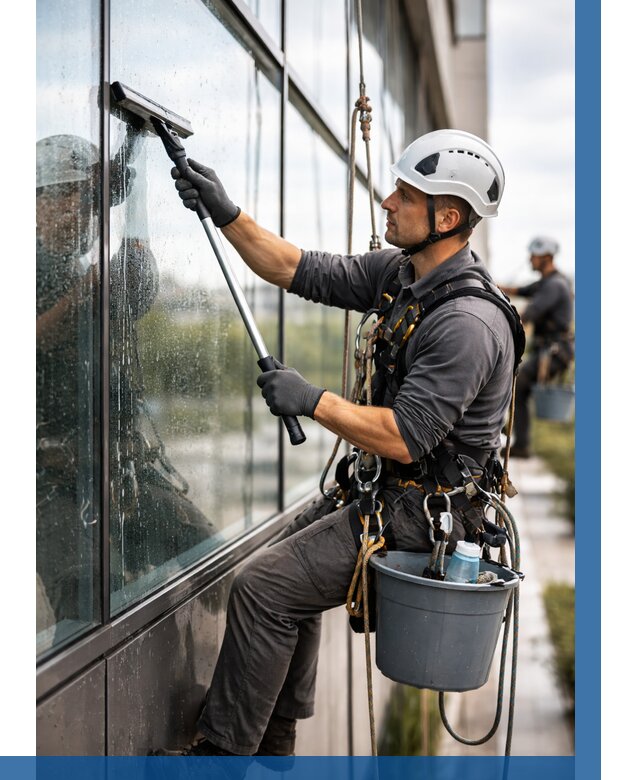 Мойка стеклянных фасадов в Раменском от 203 р. | ВЫСОТНИК-Рмн