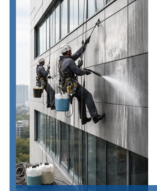 Профессиональная мойка вентилируемых фасадов в Раменском