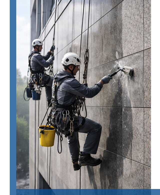 Профессиональная мойка фасада из керамогранита в Раменском