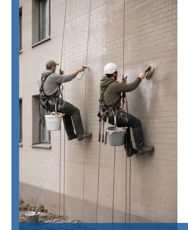 Удаление высолов с фасада зданий в Раменском без повреждений и следов