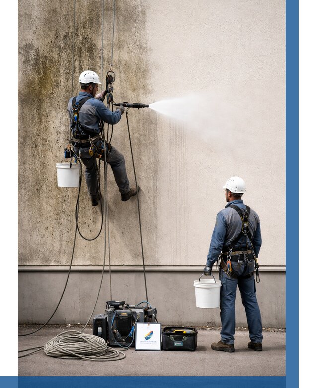 Очистка фасада от плесени в Раменском от 304 р. | ВЫСОТНИК-Рмн