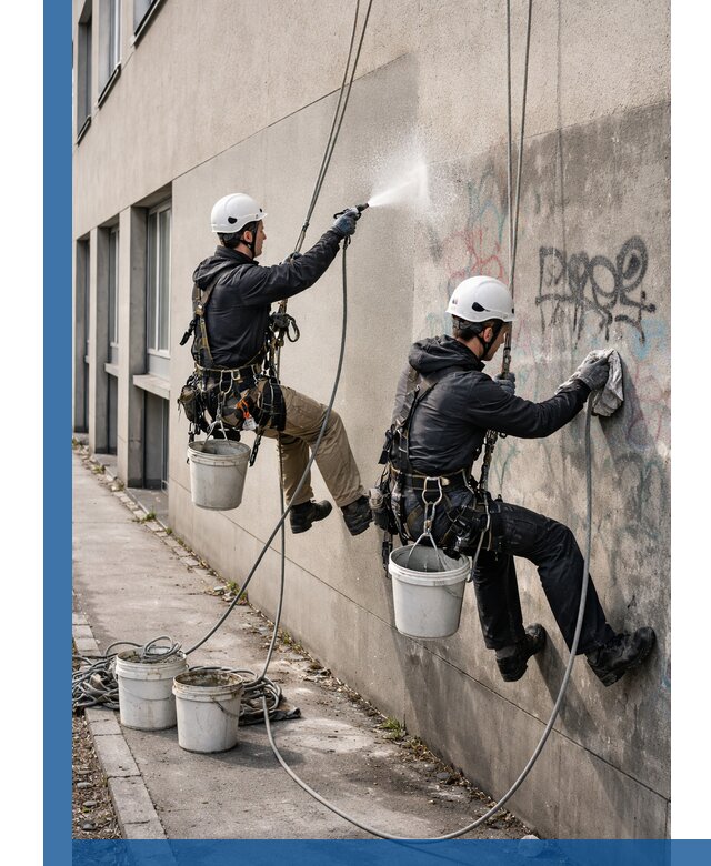 Антиграффити покрытие фасада с защитой от надписей в Раменском