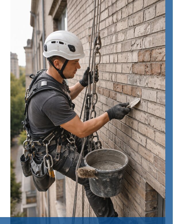 Ремонт кирпичной кладки фасада в Раменском от 1825 р. | ВЫСОТНИК-Рмн