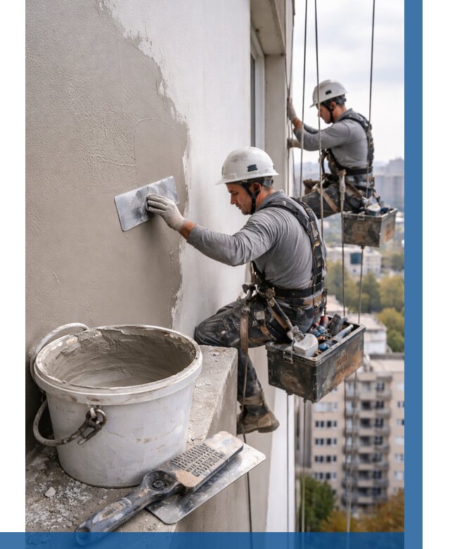 Шпаклевка фасада на высоте в Раменском от 710 р. | ВЫСОТНИК-Рмн