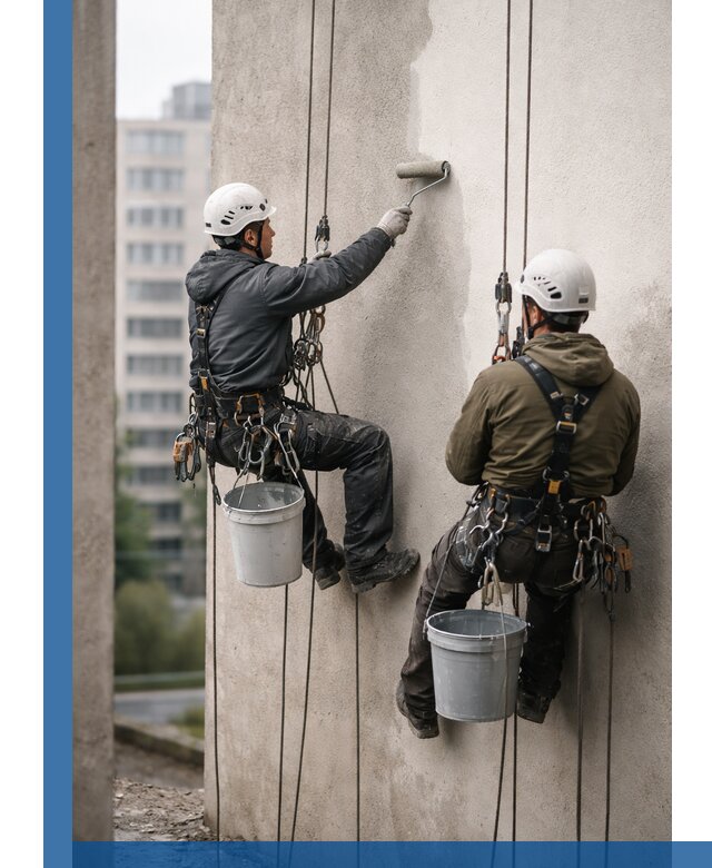 Покраска фасадов высотными альпинистами в Раменском с гарантией