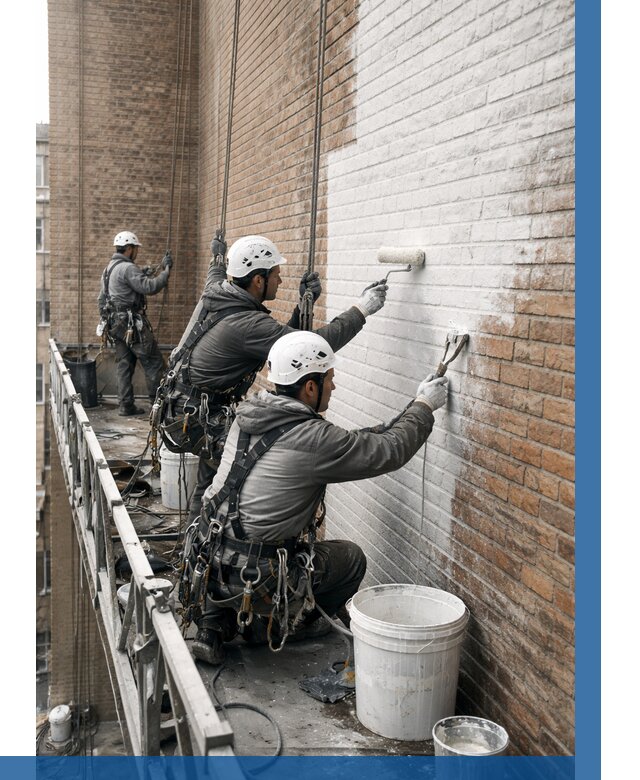 Покраска кирпичного фасада в Раменском от 355 р. | ВЫСОТНИК-Рмн