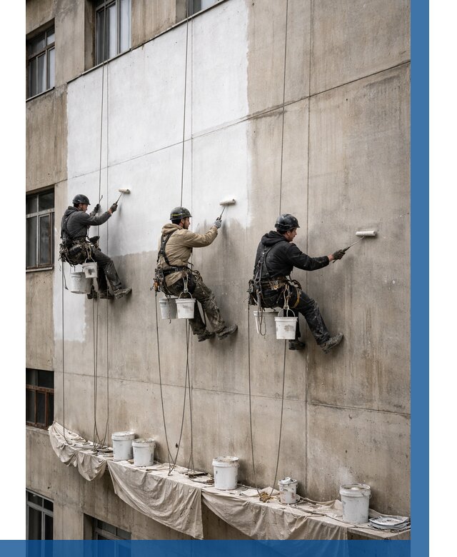 Покраска бетонного фасада в Раменском от 355 р за м2 | ВЫСОТНИК-Рмн