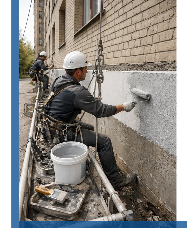 Окраска цоколя здания в Раменском профессионально и надежно