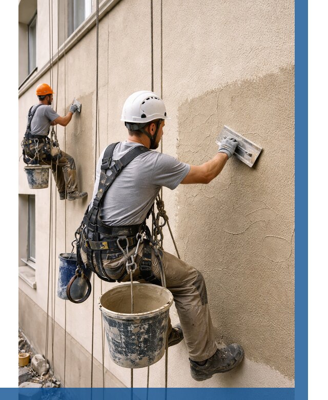 Декоративная штукатурка фасада в Раменском от 1217 р. | ВЫСОТНИК-Рмн