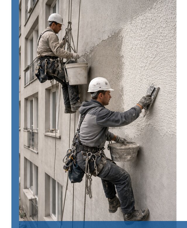 Нанесение декоративной штукатурки короед на фасад в Раменском