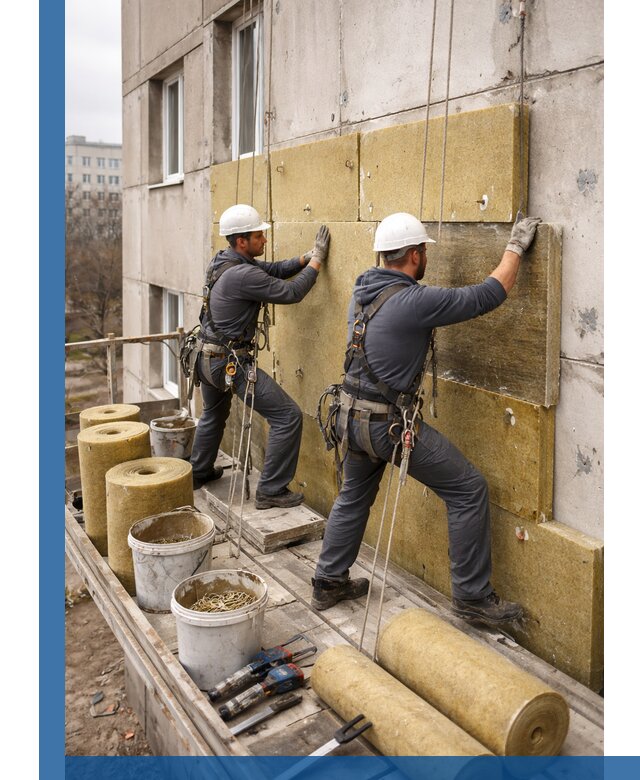 Утепление фасада минватой в Раменском под ключ с гарантией