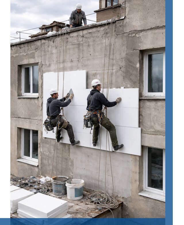 Утепление фасада пенополистиролом в Раменском от 1825 р. | ВЫСОТНИК-Рмн