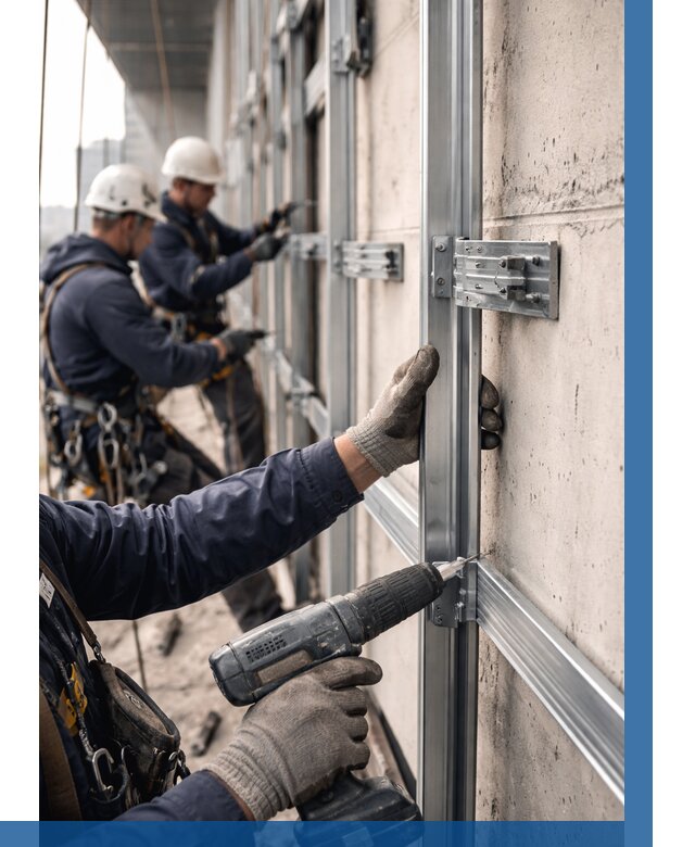 Монтаж подсистемы вентфасада в Раменском от 862 р. | ВЫСОТНИК-Рмн