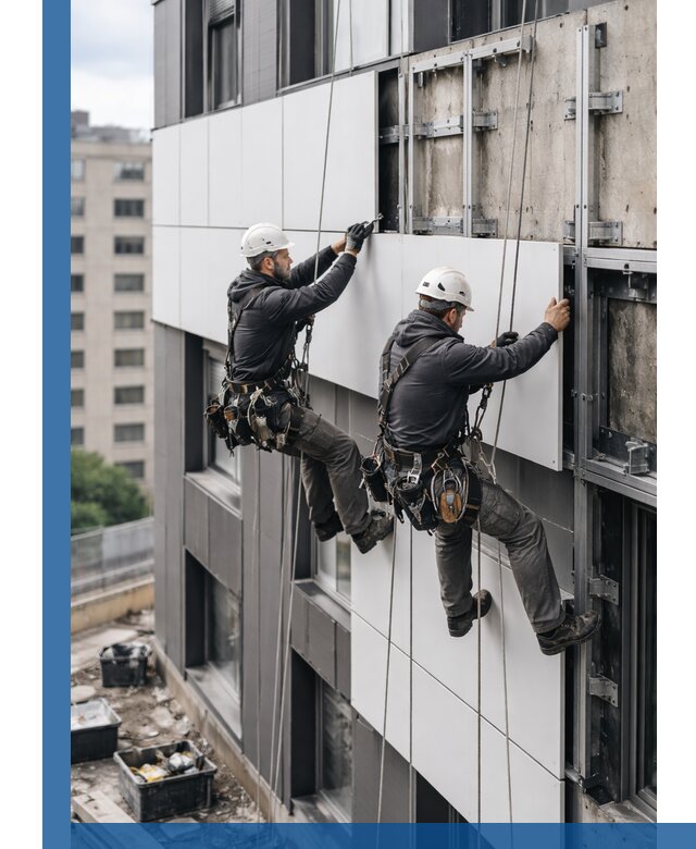 Монтаж композитных панелей фасада в Раменском под ключ