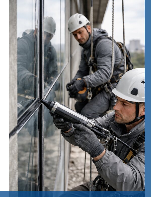 Герметизация витражных швов в Раменском от 659 р. | ВЫСОТНИК-Рмн