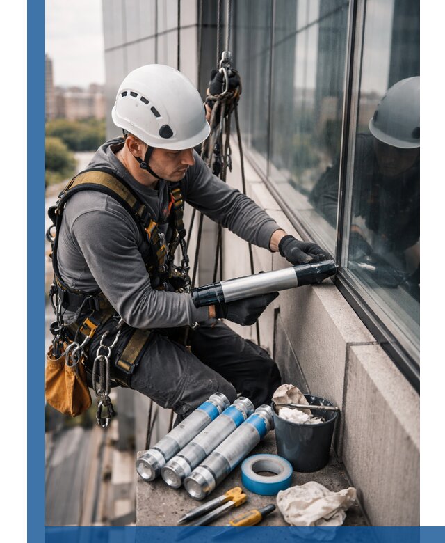 Герметизация стыков витража в Раменском для герметичных фасадов