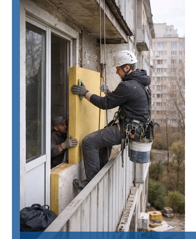 Профессиональное утепление балкона снаружи в Раменском под ключ