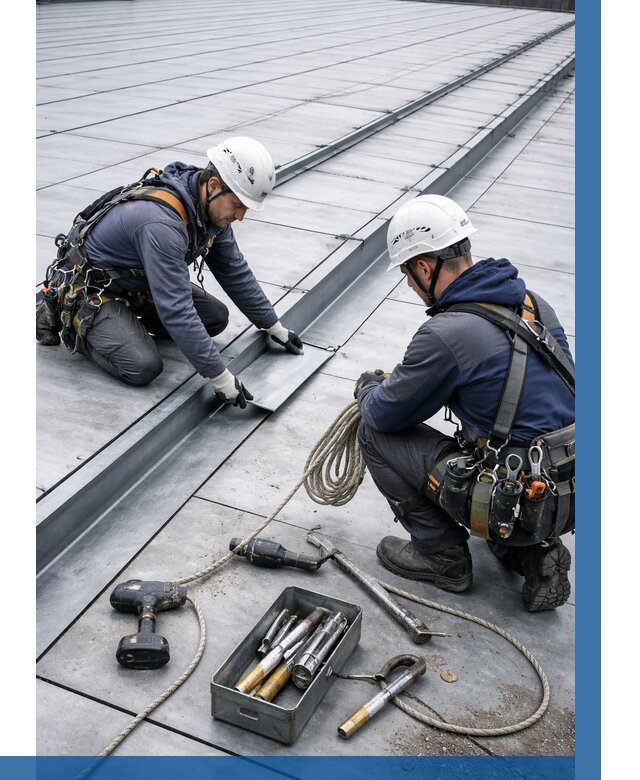 Ремонт фальцевой кровли в Раменском от 710 р. | ВЫСОТНИК-Рмн