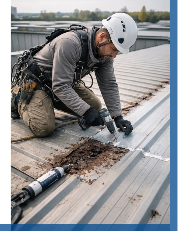 Ремонт профнастила на кровле в Раменском от 710 р. | ВЫСОТНИК-Рмн