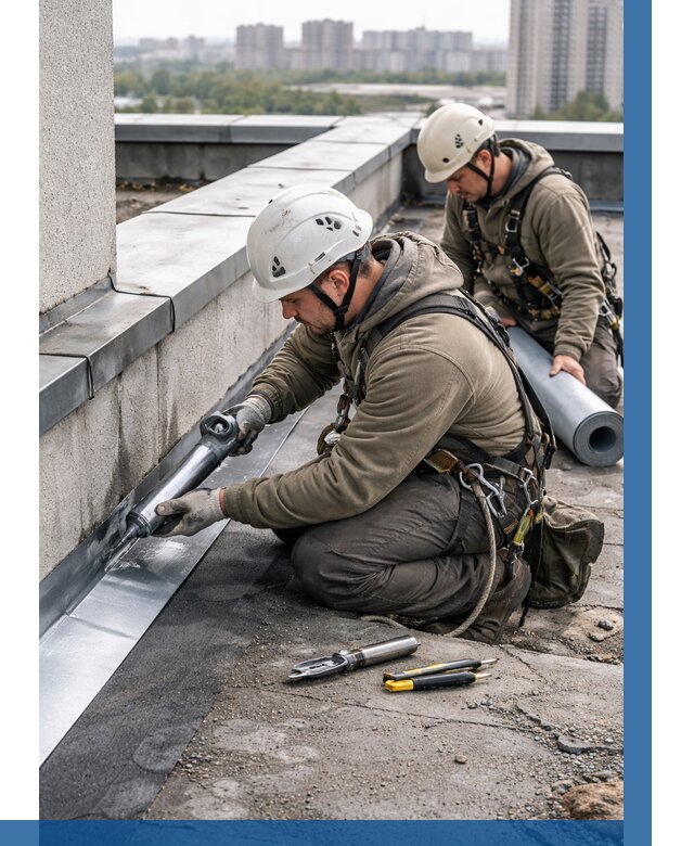 Ремонт кровельных примыканий в Раменском от 1217 р. | ВЫСОТНИК-Рмн