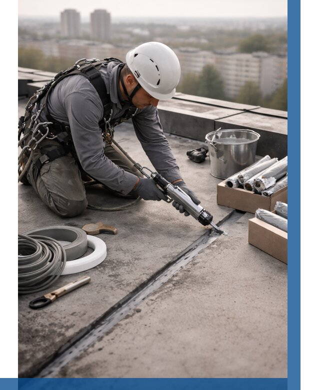 Герметизация швов кровли в Раменском от 456 р./м2 | ВЫСОТНИК-Рмн