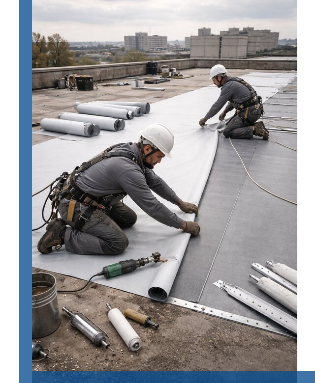 Монтаж мембранной кровли в Раменском для промышленных зданий