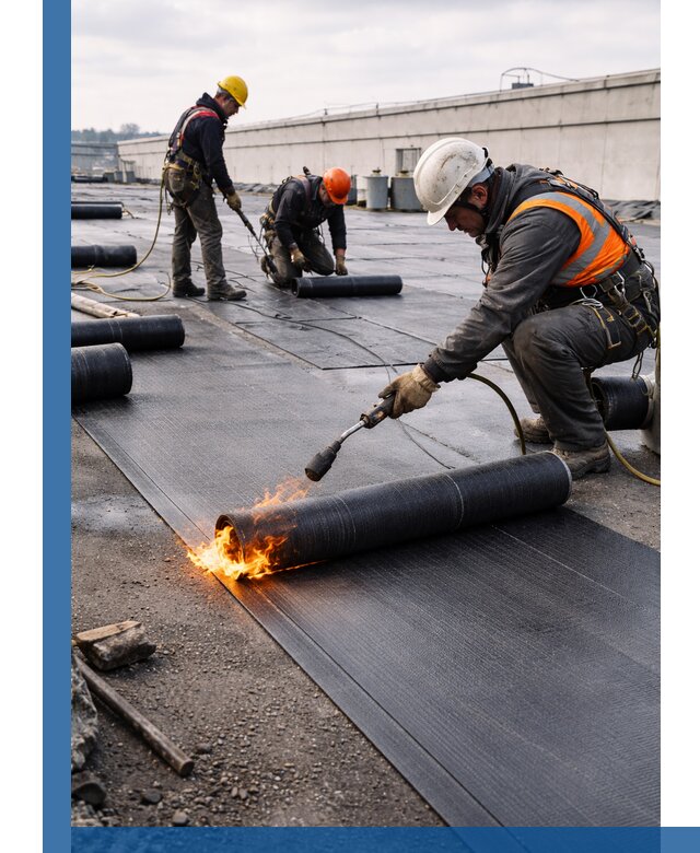 Монтаж наплавляемой кровли в Раменском профессионально