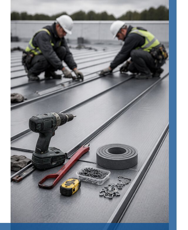 Монтаж фальцевой кровли в Раменском от 1825 р. | ВЫСОТНИК-Рмн