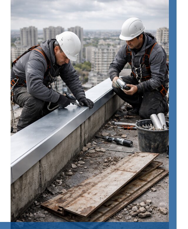 Замена парапетных крышек под ключ в Раменском от 1217 р. | ВЫСОТНИК-Рмн