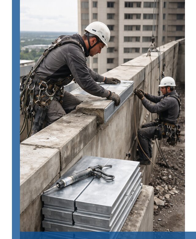 Замена парапетных крышек и установка новых в Раменском