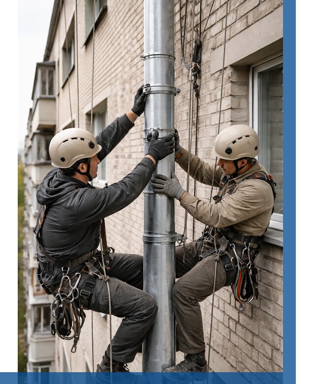 Замена водосточных труб в Раменском от 6590 р. | ВЫСОТНИК-Рмн