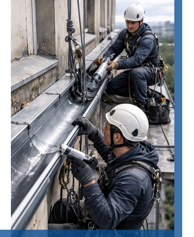 Ремонт водосточных желобов в Раменском от 6590 р. | ВЫСОТНИК-Рмн