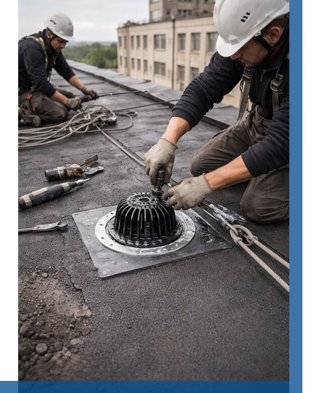 Установка водосточных воронок в Раменском цена от 3549 р. | ВЫСОТНИК-Рмн