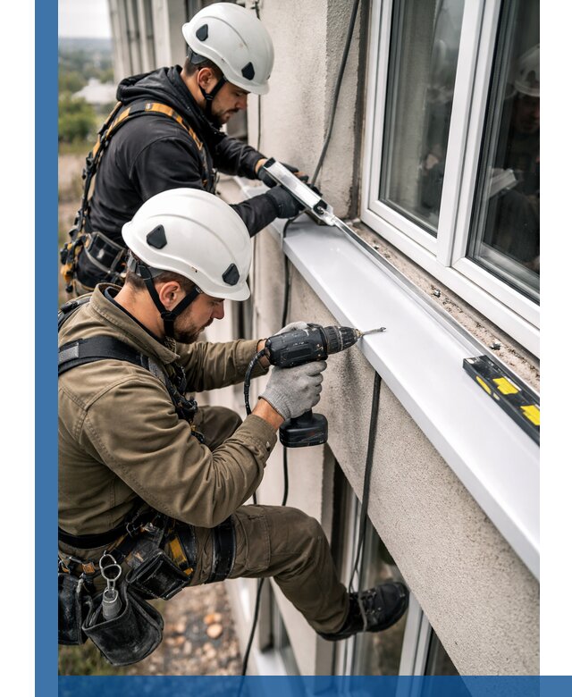 Профессиональный монтаж оконных отливов и отведения воды в Раменском