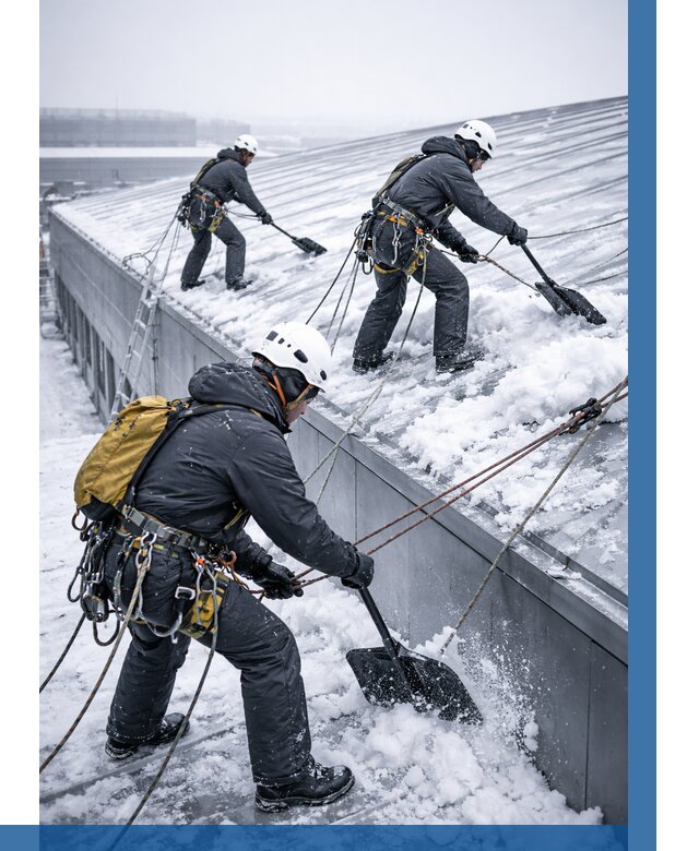 Очистка навесов от снега в Раменском от 4563 р. | ВЫСОТНИК-Рмн