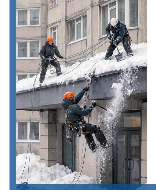 Безопасная очистка навесов от снега в Раменском круглогодично