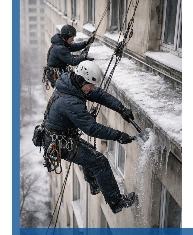 Удаление наледи и сосулек с карнизов в Раменском профессионально