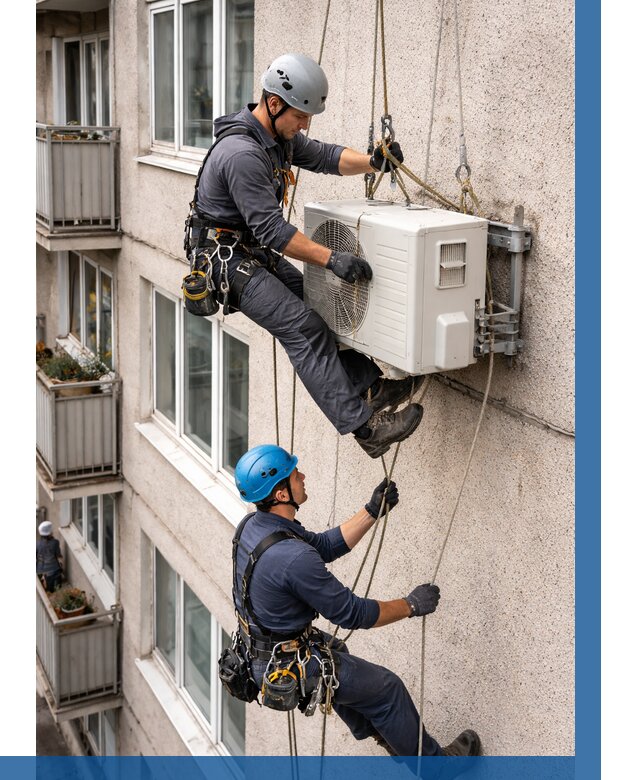 Перенос внешнего блока кондиционера в Раменском от 9125 р.| ВЫСОТНИК-Рмн