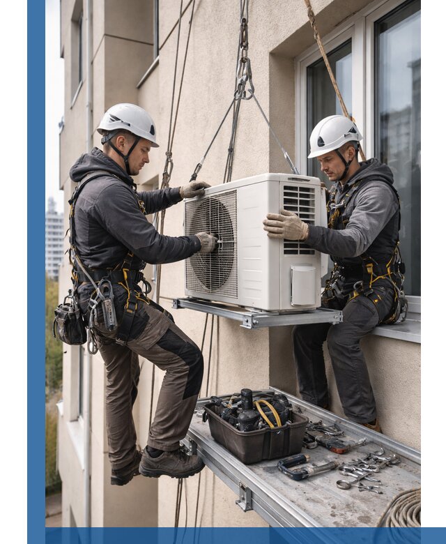 Перенос внешнего блока кондиционера в Раменском с монтажом и крепежом