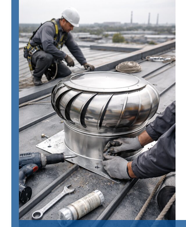 Установка дефлекторов на кровле в Раменском профессионально