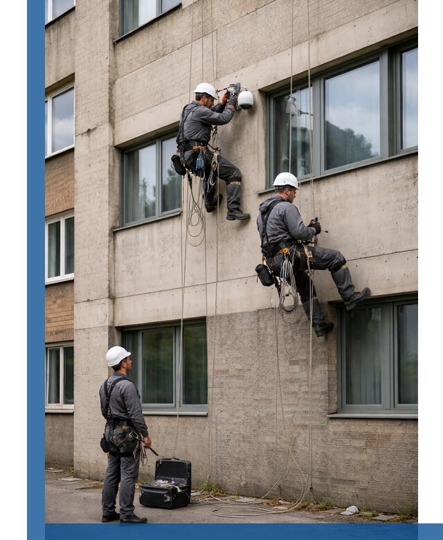 Монтаж фасадных камер видеонаблюдения в Раменском под ключ