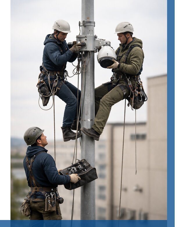 Установка видеокамер на мачте в Раменском от 8618 р. | ВЫСОТНИК-Рмн