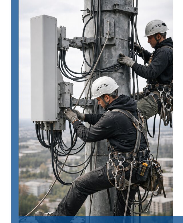 Монтаж оборудования связи на мачте в Раменском с пусконаладкой