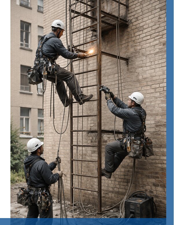 Ремонт пожарной лестницы в Раменском от 7604 р. | ВЫСОТНИК-Рмн