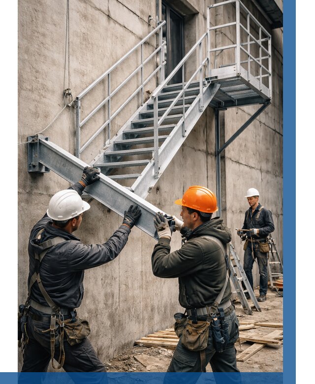 Монтаж металлических лестниц в Раменском от 15209 р. | ВЫСОТНИК-Рмн