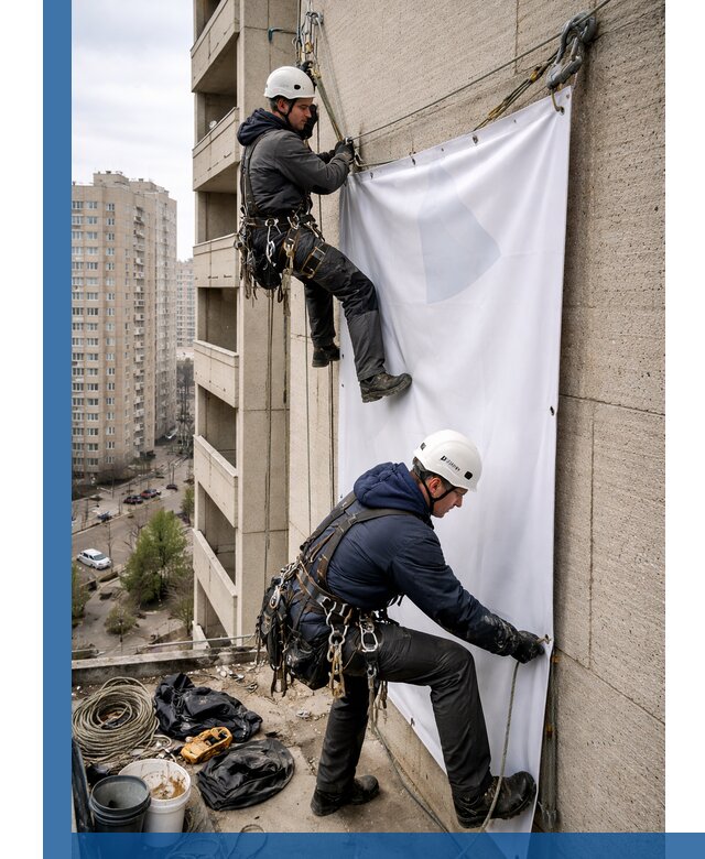 Профессиональный монтаж баннеров на фасаде в Раменском