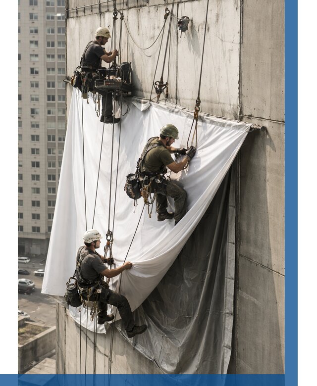 Замена баннерного полотна в Раменском от 6590 р. | ВЫСОТНИК-Рмн—заказать