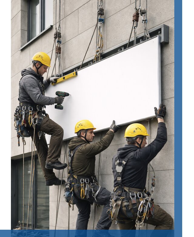 Монтаж рекламной вывески в Раменском от 8111 р. | ВЫСОТНИК-Рмн